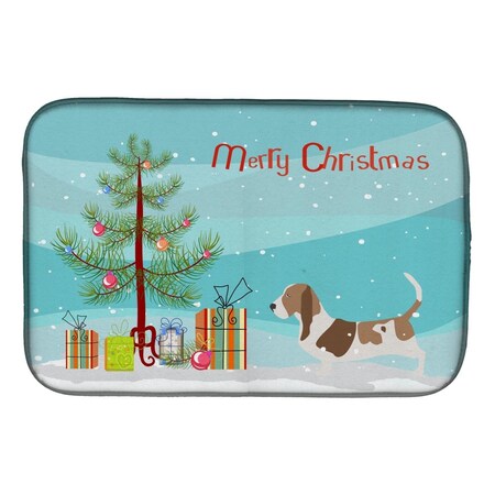 Carolines Treasures Basset Hound Merry Christmas Tree Dish Drying Mat BB2920DDM